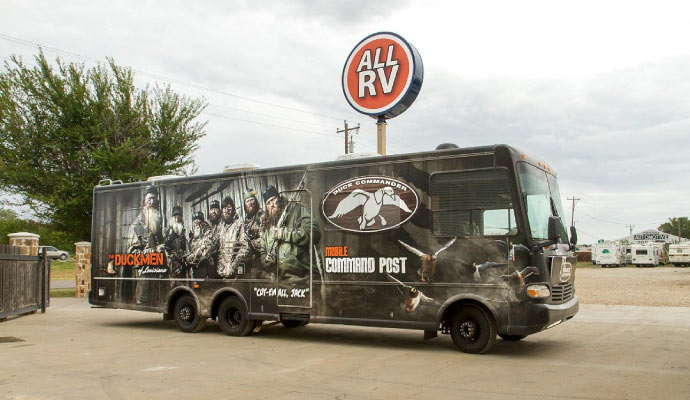 A RV vehicle parked at all RV service areas.