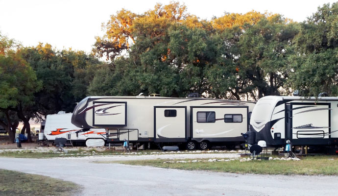 RV parked in a campground