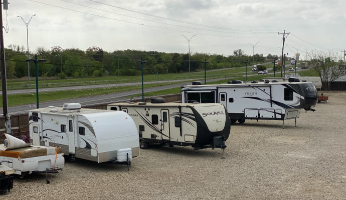 RV parked in the lot