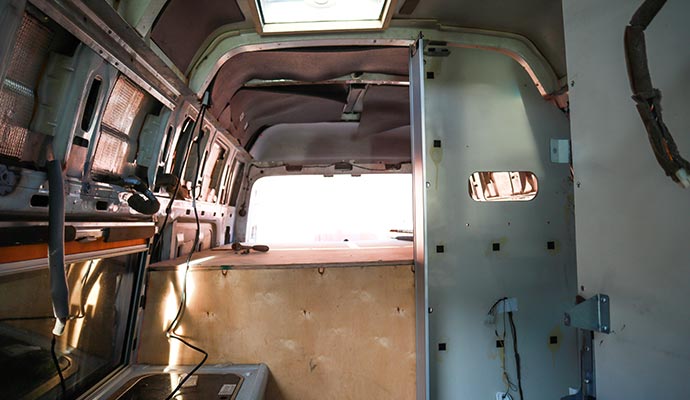 an rv interior being repaired